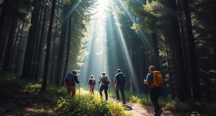 Adventure hiking with friends