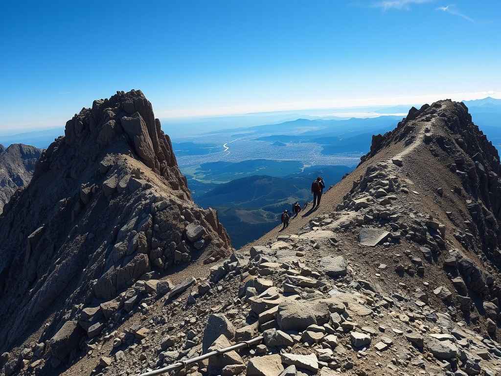 Challenging Bear Peak hike with rugged trail and panoramic views of Boulder and the Front Range in Colorado.