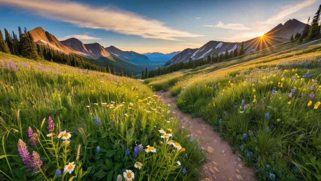 Panoramic view presenting best hikes near Denver.