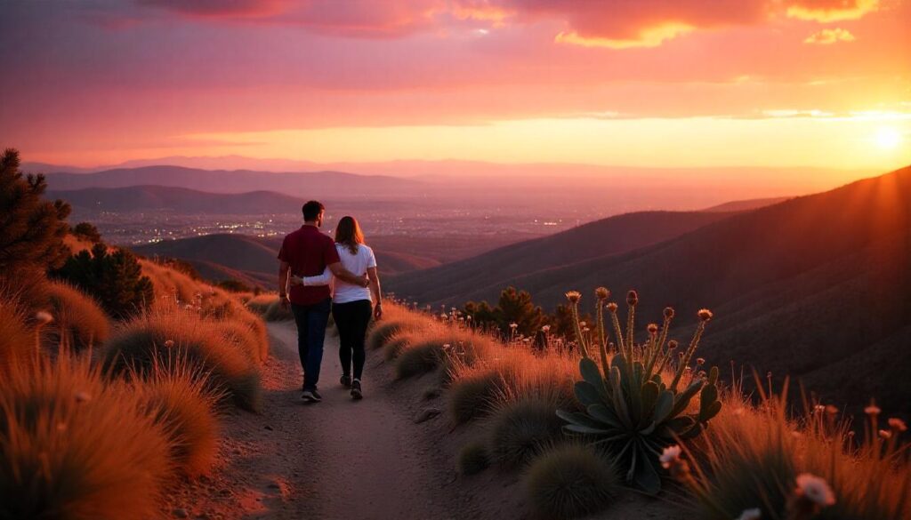 A scenic hiking trail near Denver, Colorado, showcasing dramatic rock formations, open meadows, and winding forest paths on the South Table Mountain Loop.