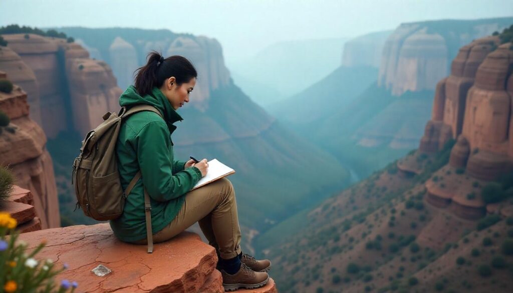 hiker doing backpacking and camping in Canyonlands