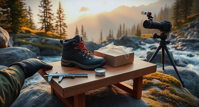 Hiking boot testing process.