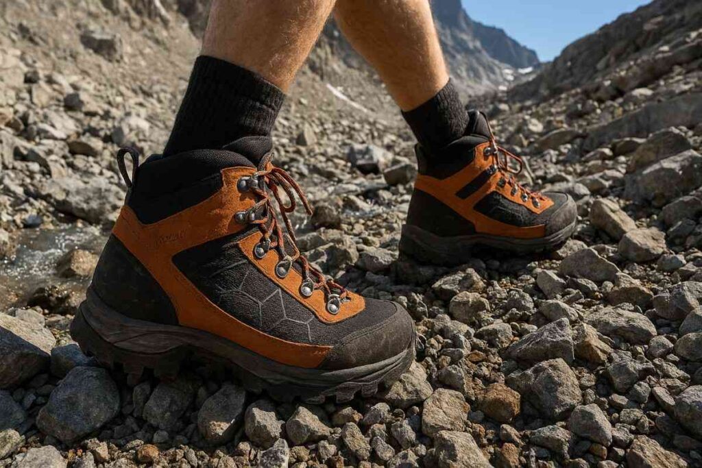 hiker explainging how to hiker comfortably wit flat feet.