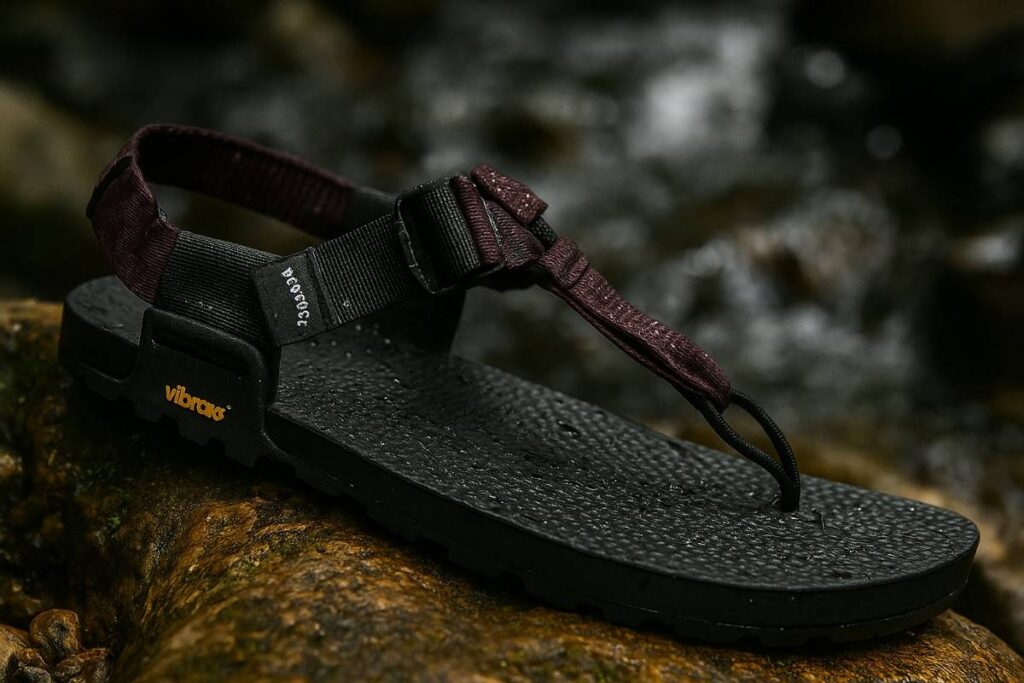 Bedrock Cairn Evo 3D Pro sandals with durable straps on alpine rock surface.