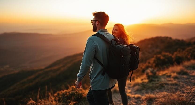 Couples using hiking pick up lines that actually work.