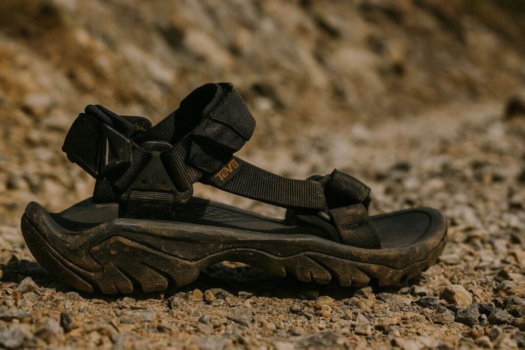 Teva Terra Fi 5 Universal on rocky trail.