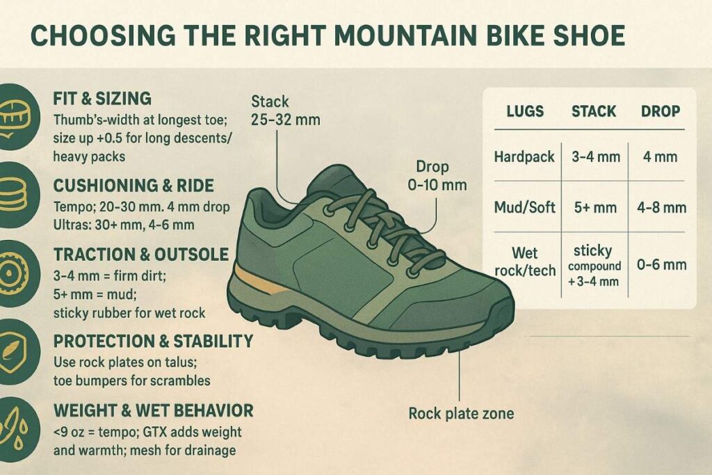 Visual buying guide for best trail running shoes for women.