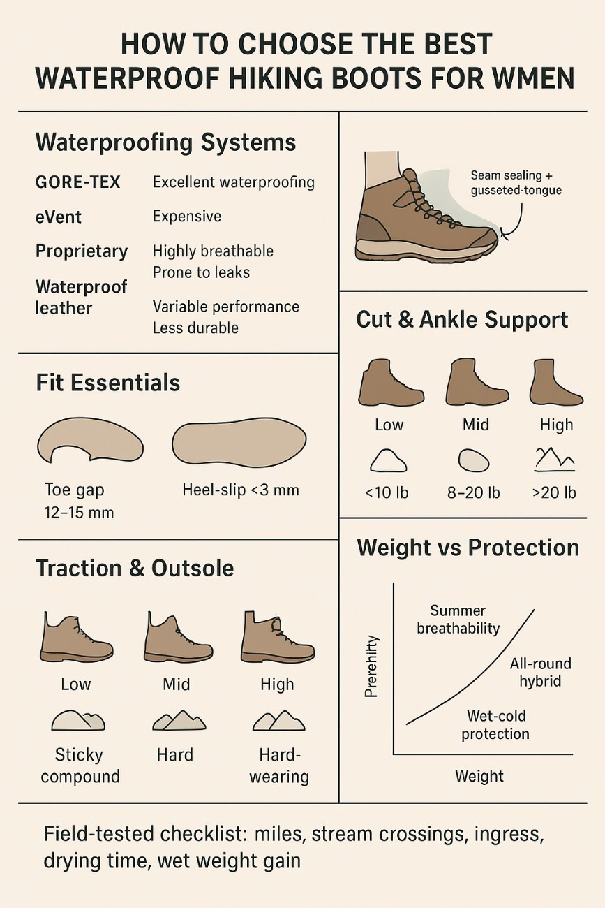 CC-Los Men Mid Waterproof Hiking Boots Lightweight Non Slip High Traction Grip 7 5 14