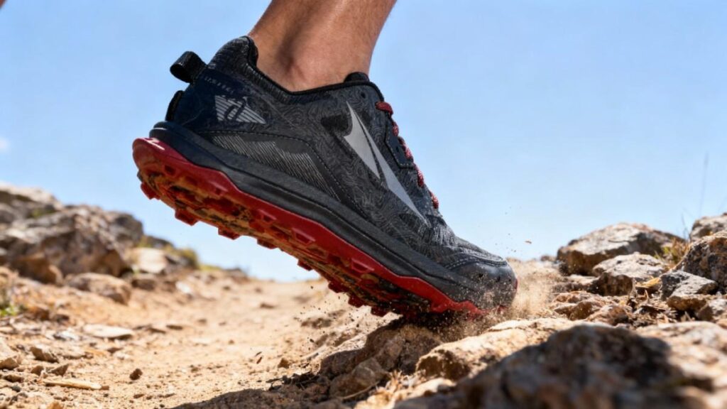 Altra Lone Peak 6 toe box hitting on a rocky surfae.