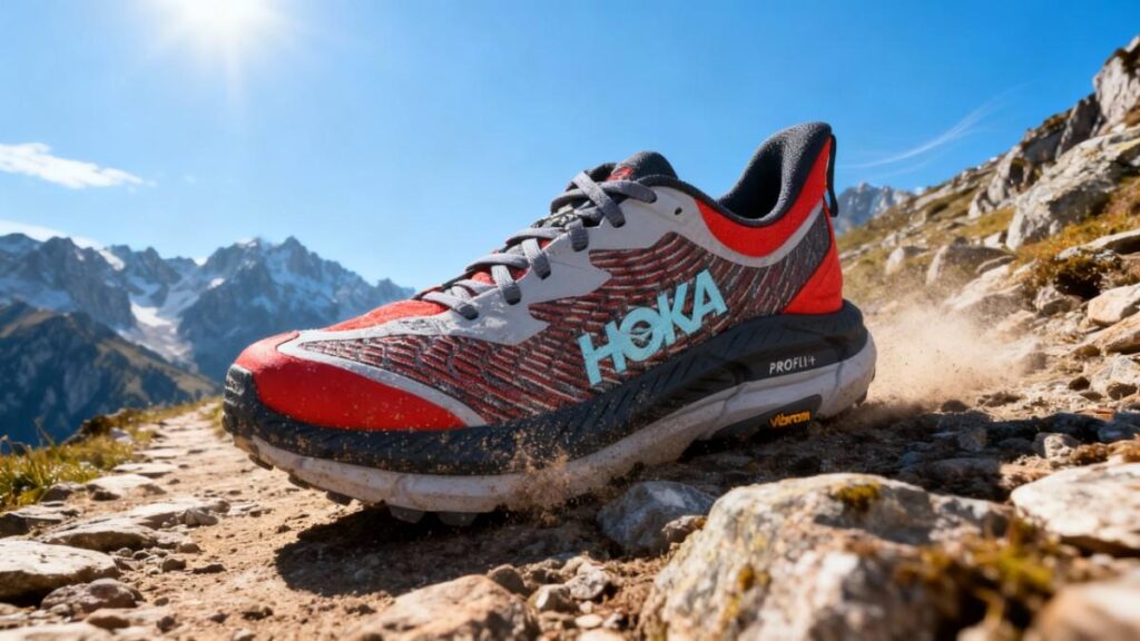 Close-up of HOKA Mafate Speed 4.