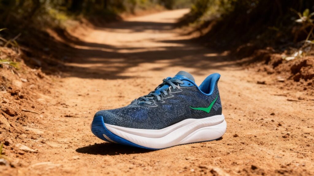 Inner side of HOKA Mach 6 shoe.