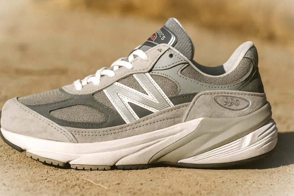 Close-up of New Balance 990v6.
