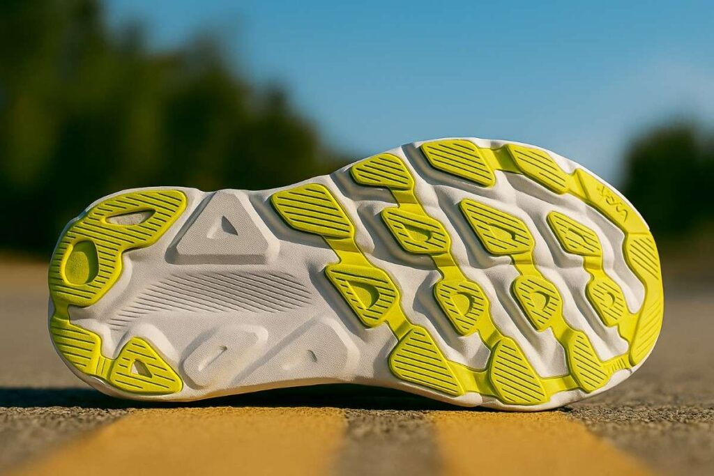 Close-up of outsole of HOKA Clifton 9.