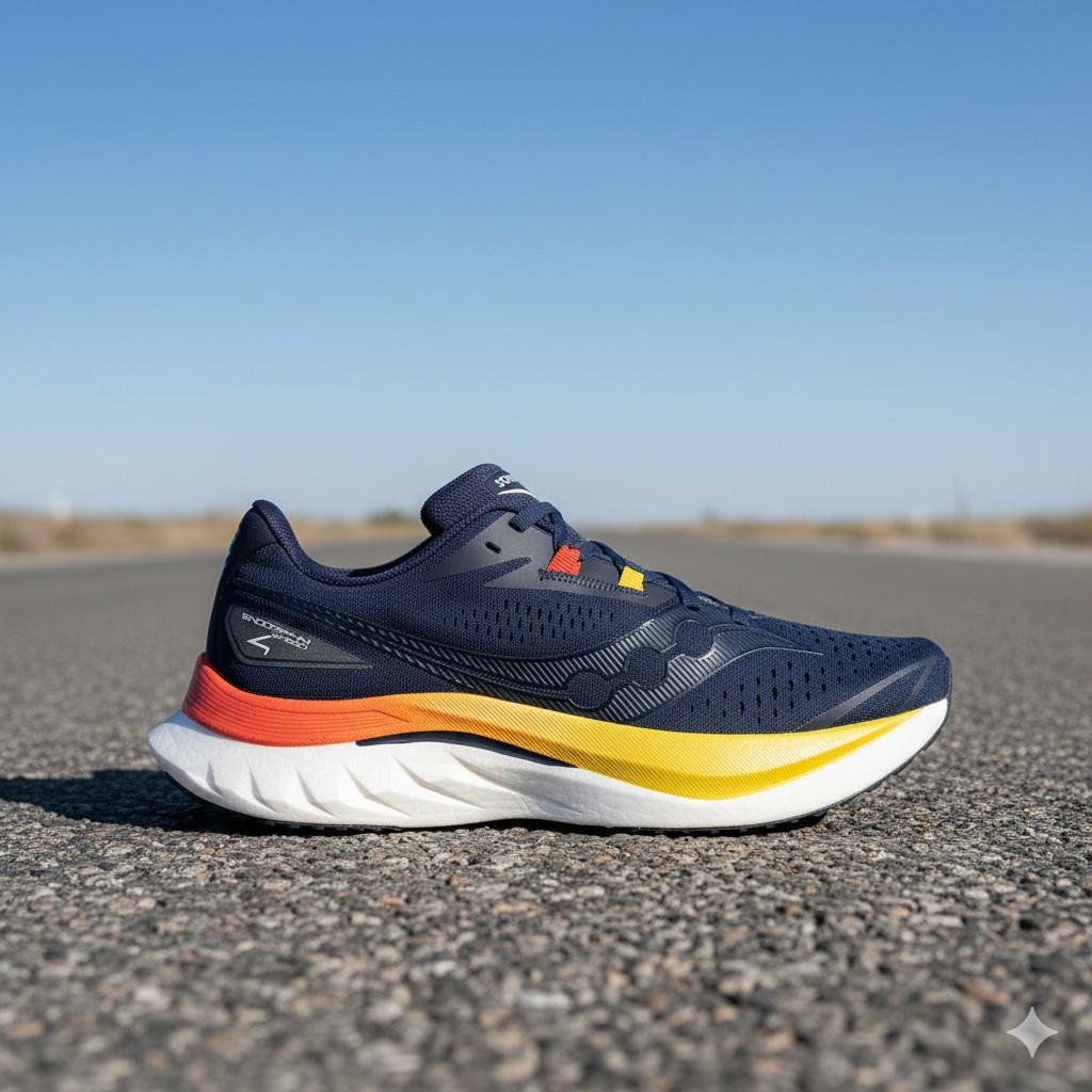 Saucony Endorphin Speed 4 placed on a road.