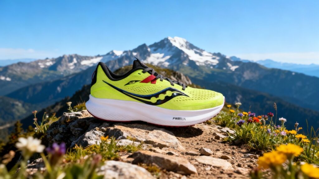 Close-up of Saucony Ride 15.