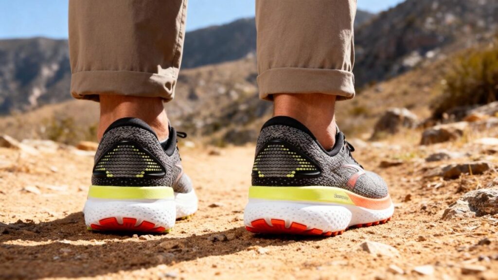 Heel view shot of Brooks Ghost 16.