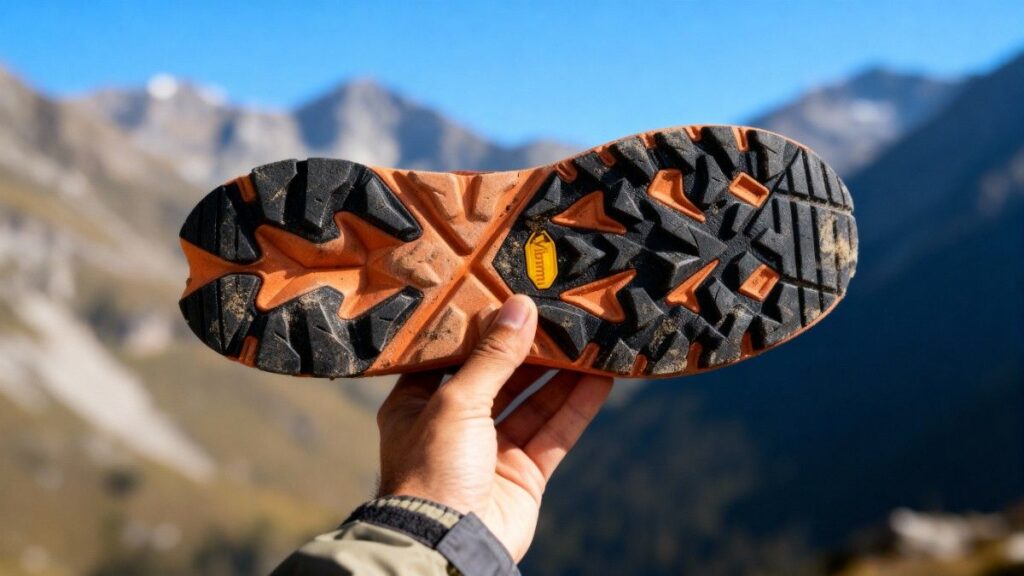 Close up of outsole of HOKA Anacapa Mid GTX.