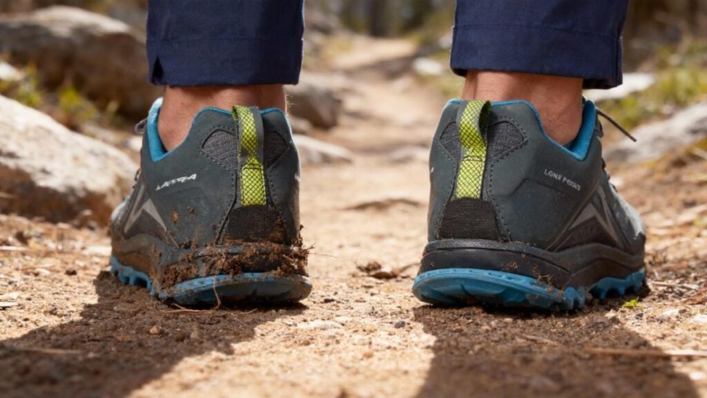 Altra Lone Peak 5 heels view.