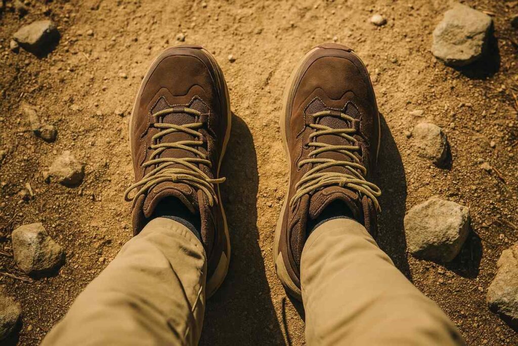 Above angle view of Hoka Kaha 3 GTX.,