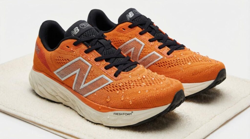 Pair of New Balance Fresh Foam X 880 v14 placed on a towel.