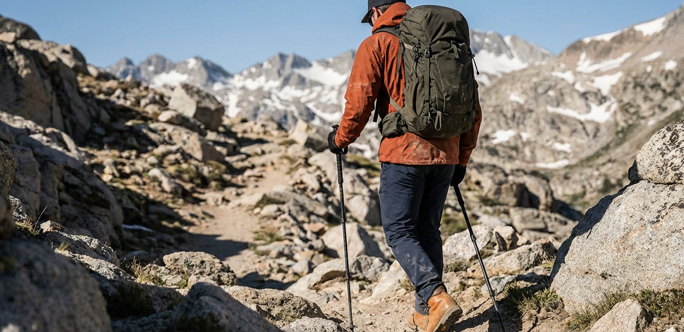 Mountain Hiker Ascending